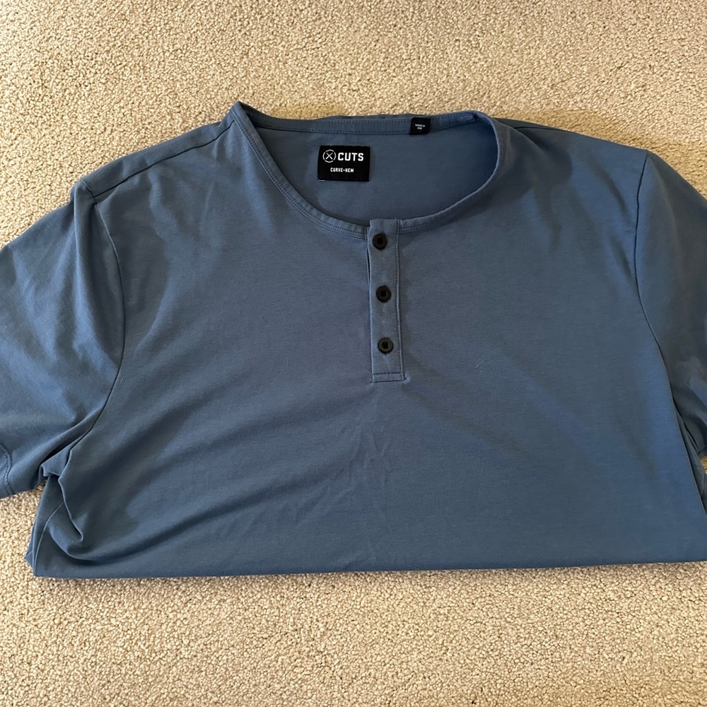 Cuts Clothing Blue Casual Button Down Shirt